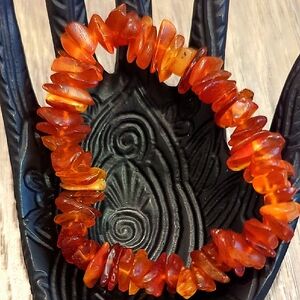Genuine Amber Chip Stretch Bracelet